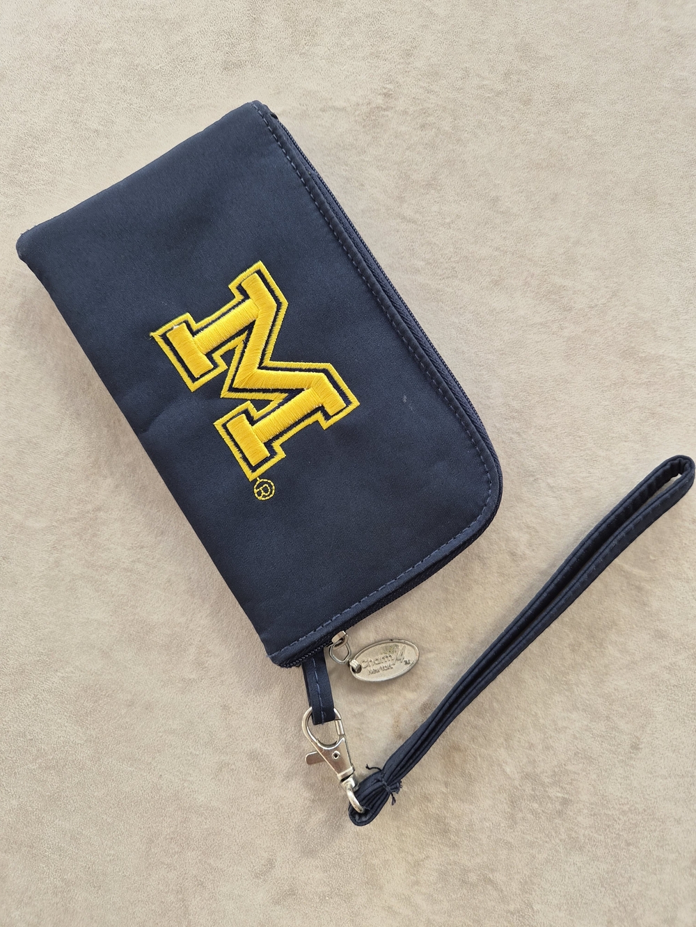 University of Michigan Wolverines Wristlet Wallet Pouch - Navy & Yellow